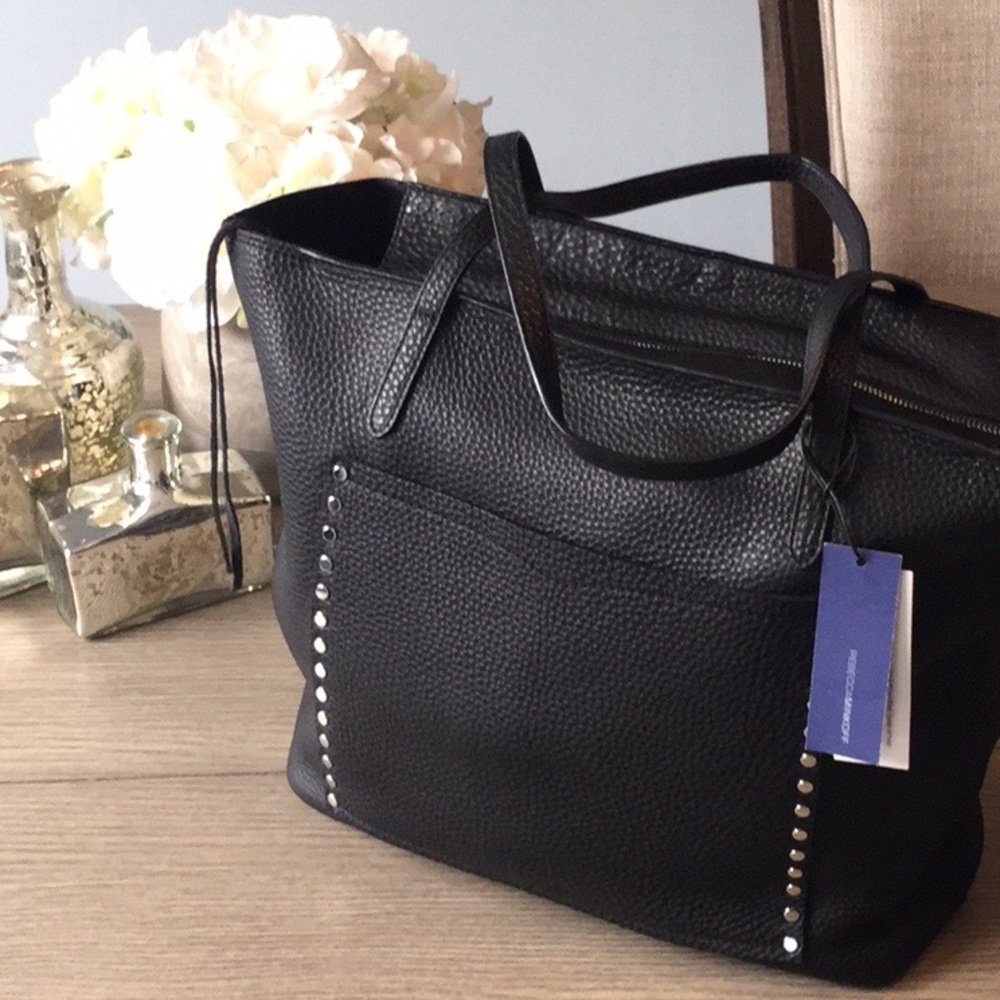 Rebecca Minkoff Black Leather Tote Biker Studs